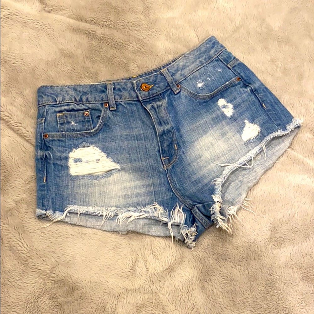 Distressing Jean Shorts